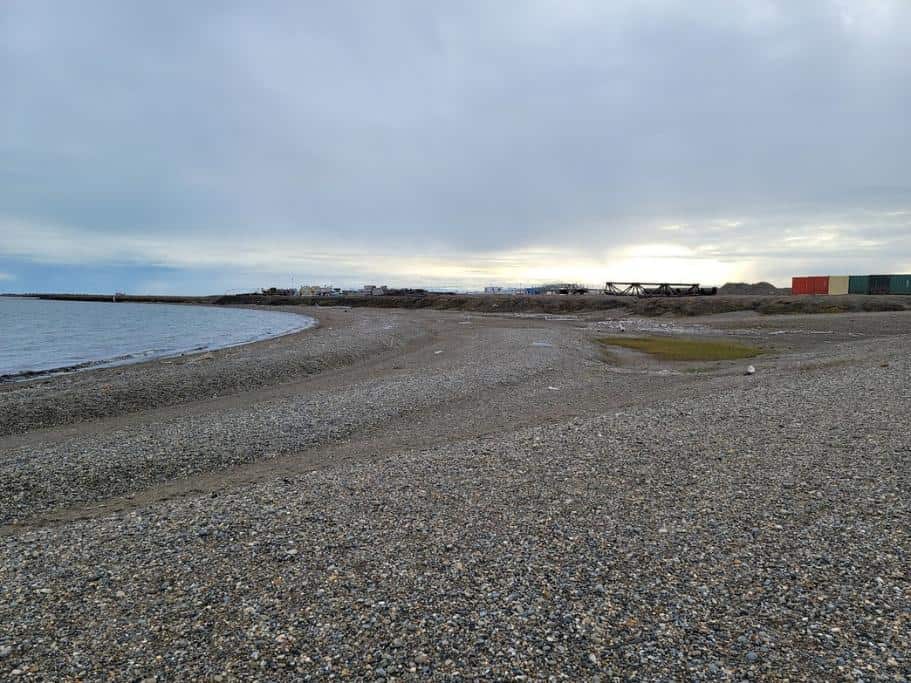 Rocky beach on a cloudy day