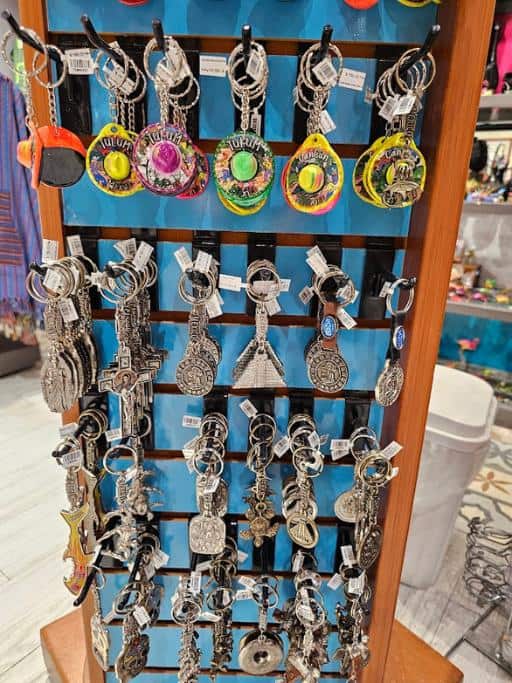 Rotating display of keychains