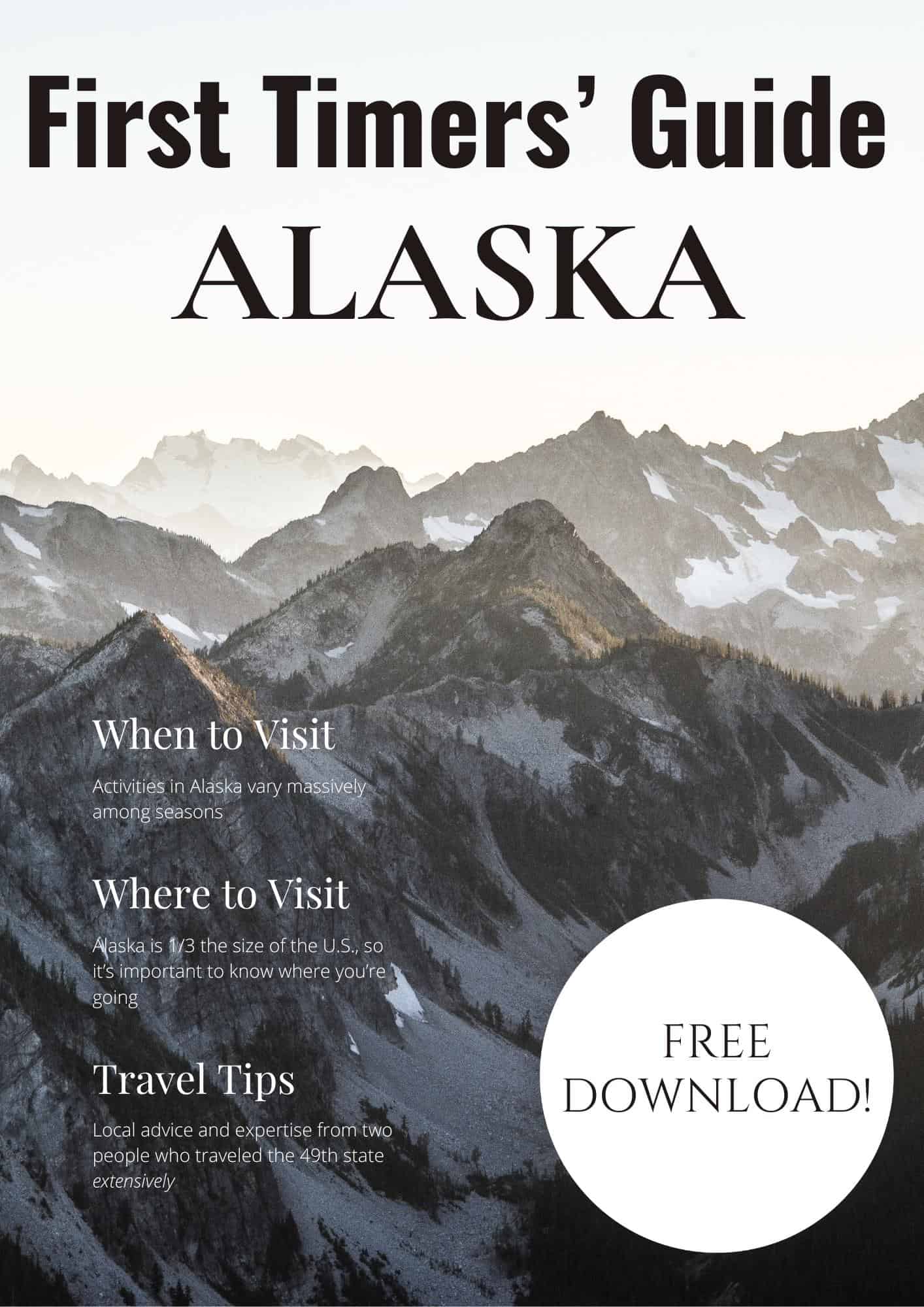 First timers' guide to Alaska cover photo with mountains